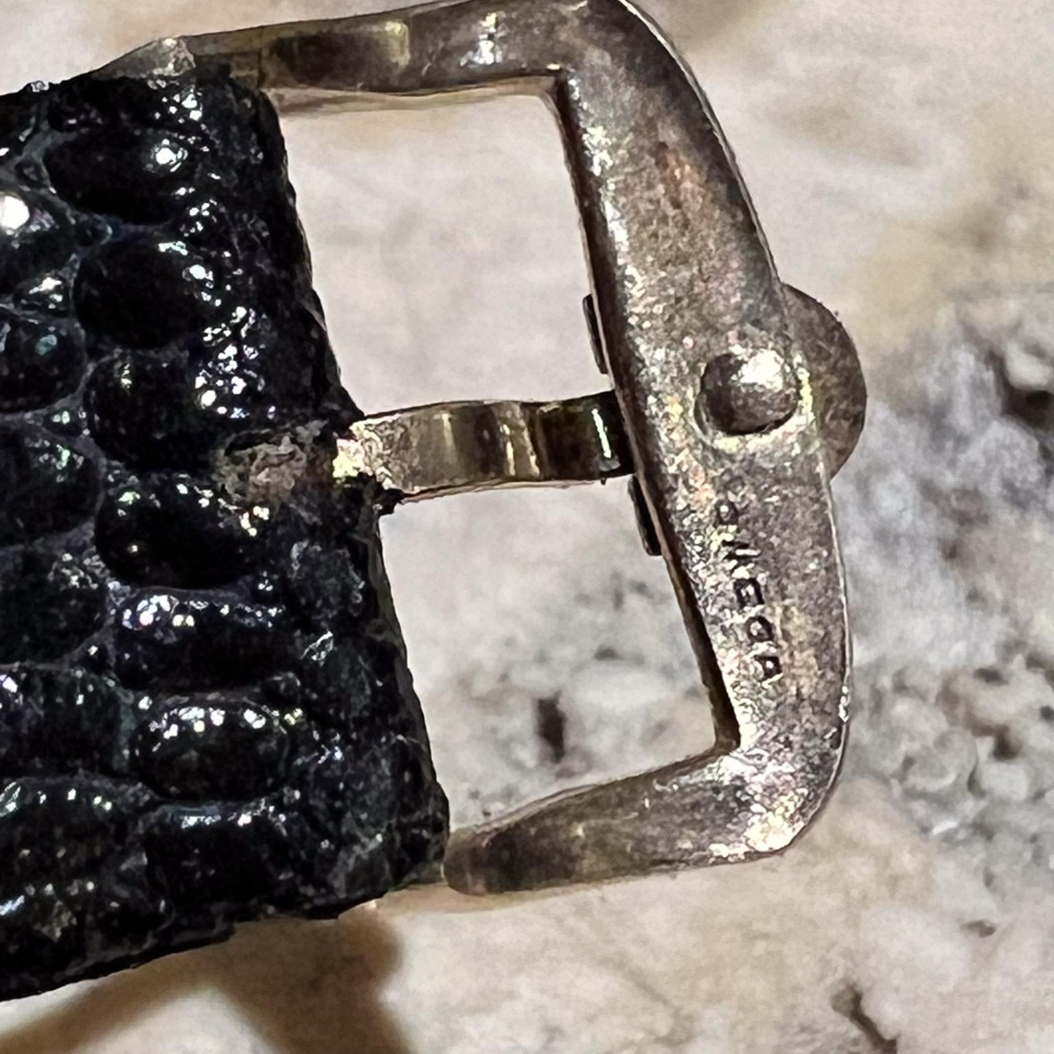 Stainless Steel 1970s Black Omega Genève Vintage Watch Swiss Made For Sale