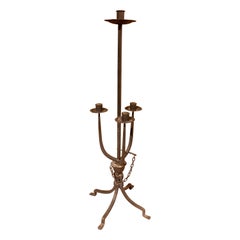 Candelero de hierro pintado de negro de los años 70