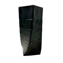 Op-Art-Vase aus schwarzem Porzellan von Christa Hausler Goltz für Rosenthal, 1970er Jahre