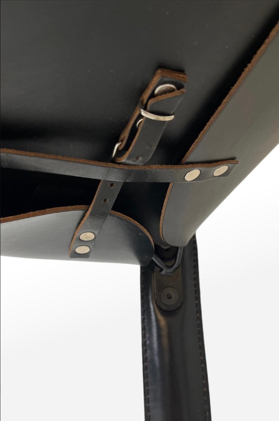 1970s Black Saddle Leather Armchairs by Giancarlo Vegni for Fasem, Italy For Sale 3