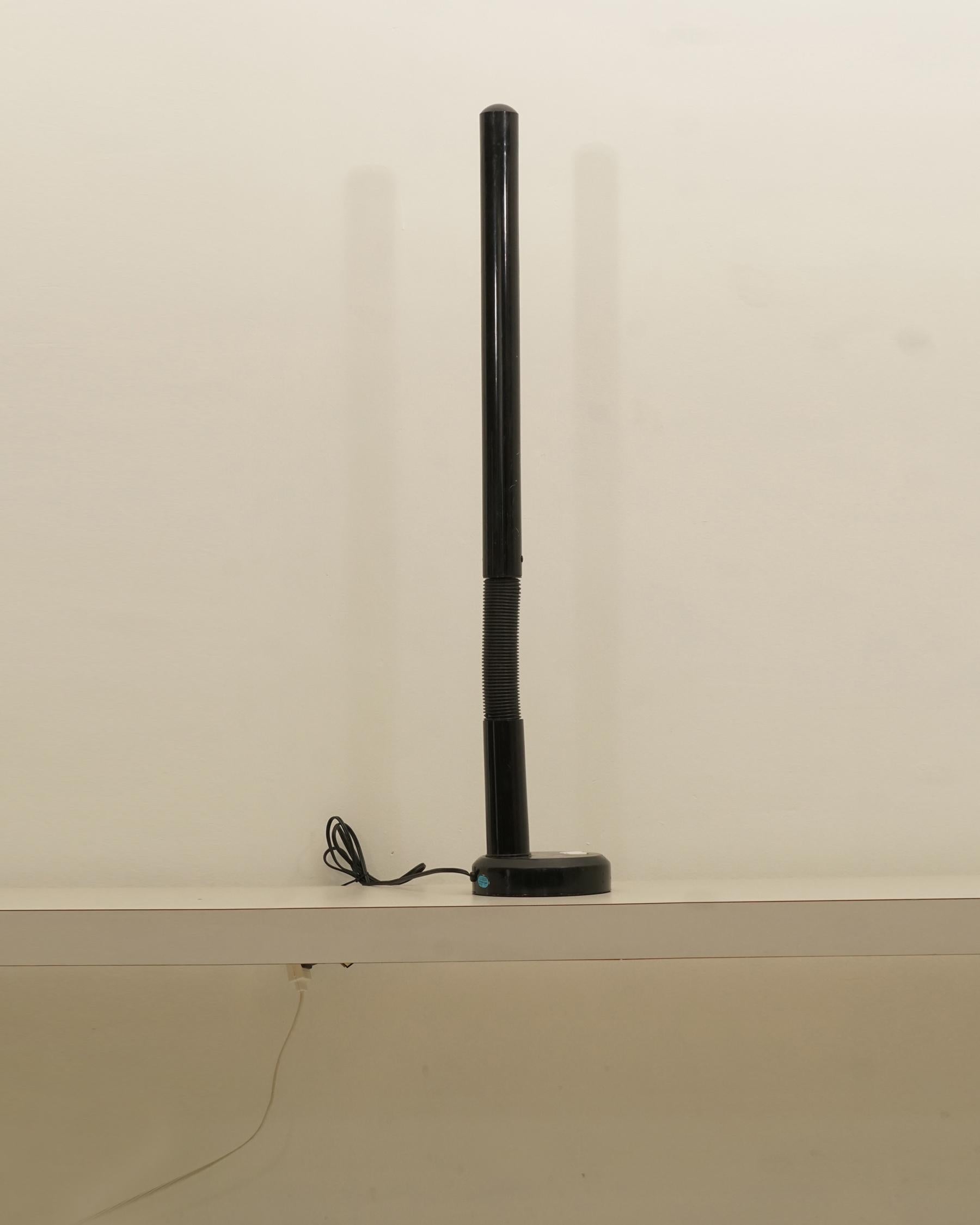 Late 20th Century 1970s Black Space Age Tubular Desk Lamp in the Style of Anders Pehrson’s “Tuben”