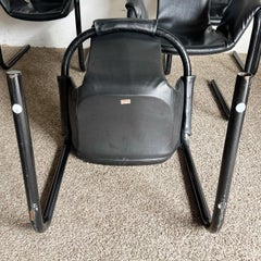 1970s Black Vinyl on Black Metal Zermatt Tubular Sling Chairs Vecta