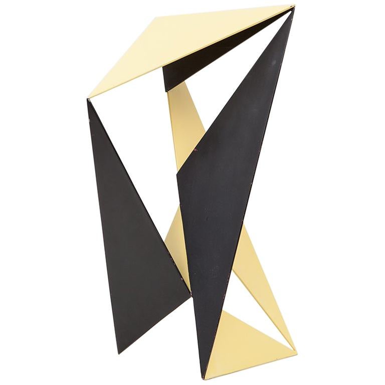 Pierre Heyvaert black-and-yellow sculpture, 1970