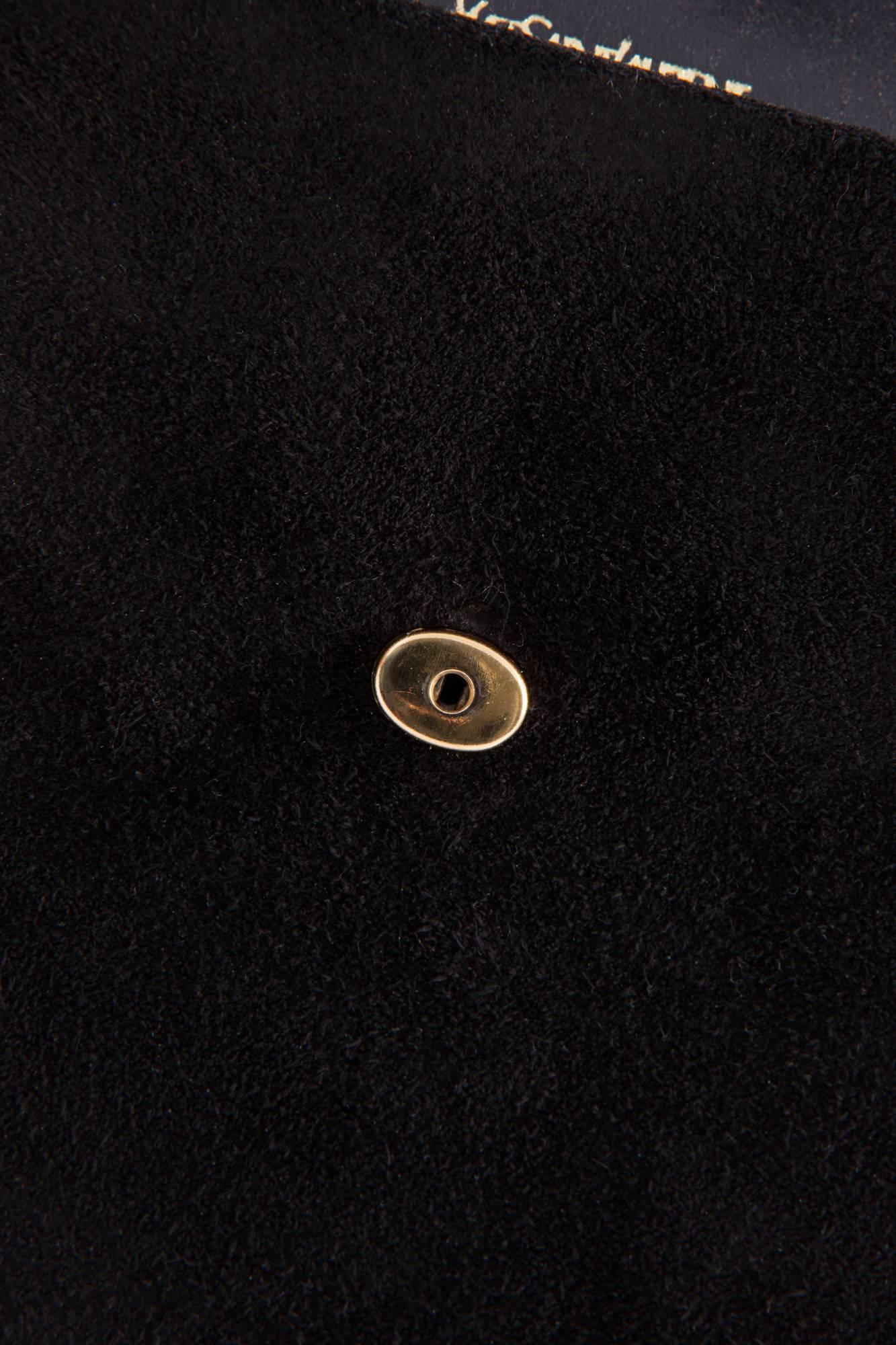 Yves Saint Laurent Black Suede Bag, 1970s  3