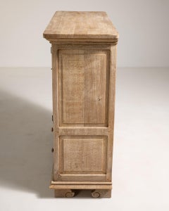 1970s Bleached Oak Brutalist Buffet Cabinet in Good Condition