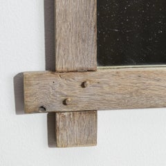 1970s Bleached Oak Wall Mirror in French Provincial Style