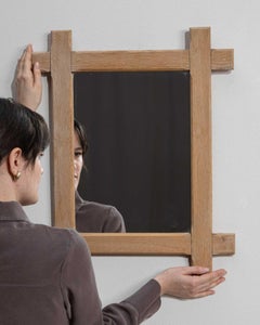 1970s Bleached Oak Wall Mirror in French Provincial Style