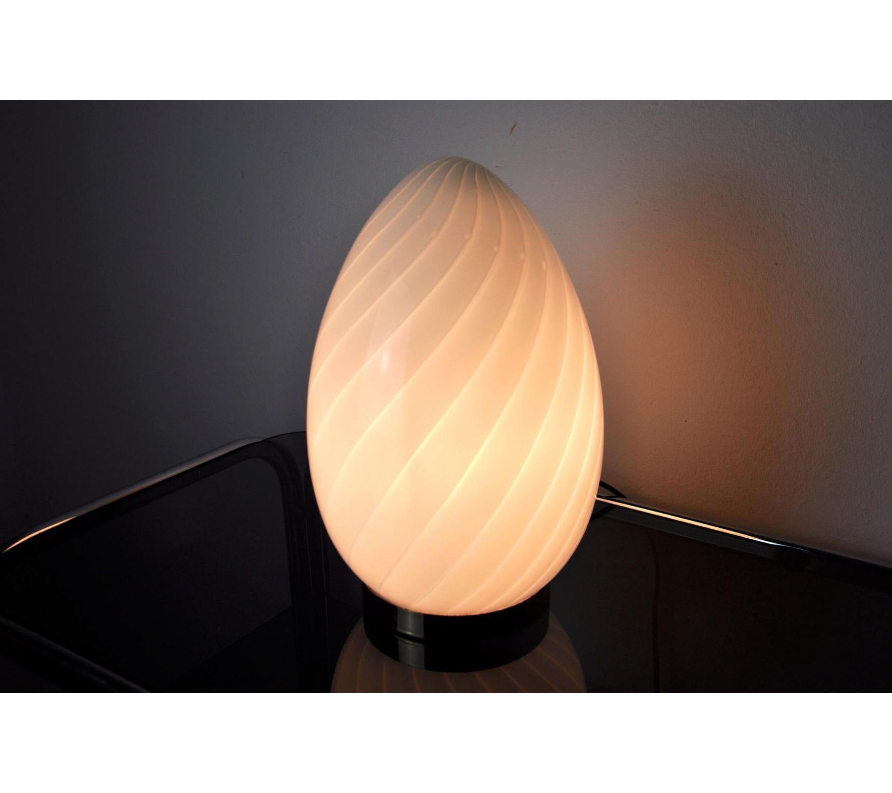Hollywood Regency 1970s Blown Glass Egg Lamp, Spain For Sale