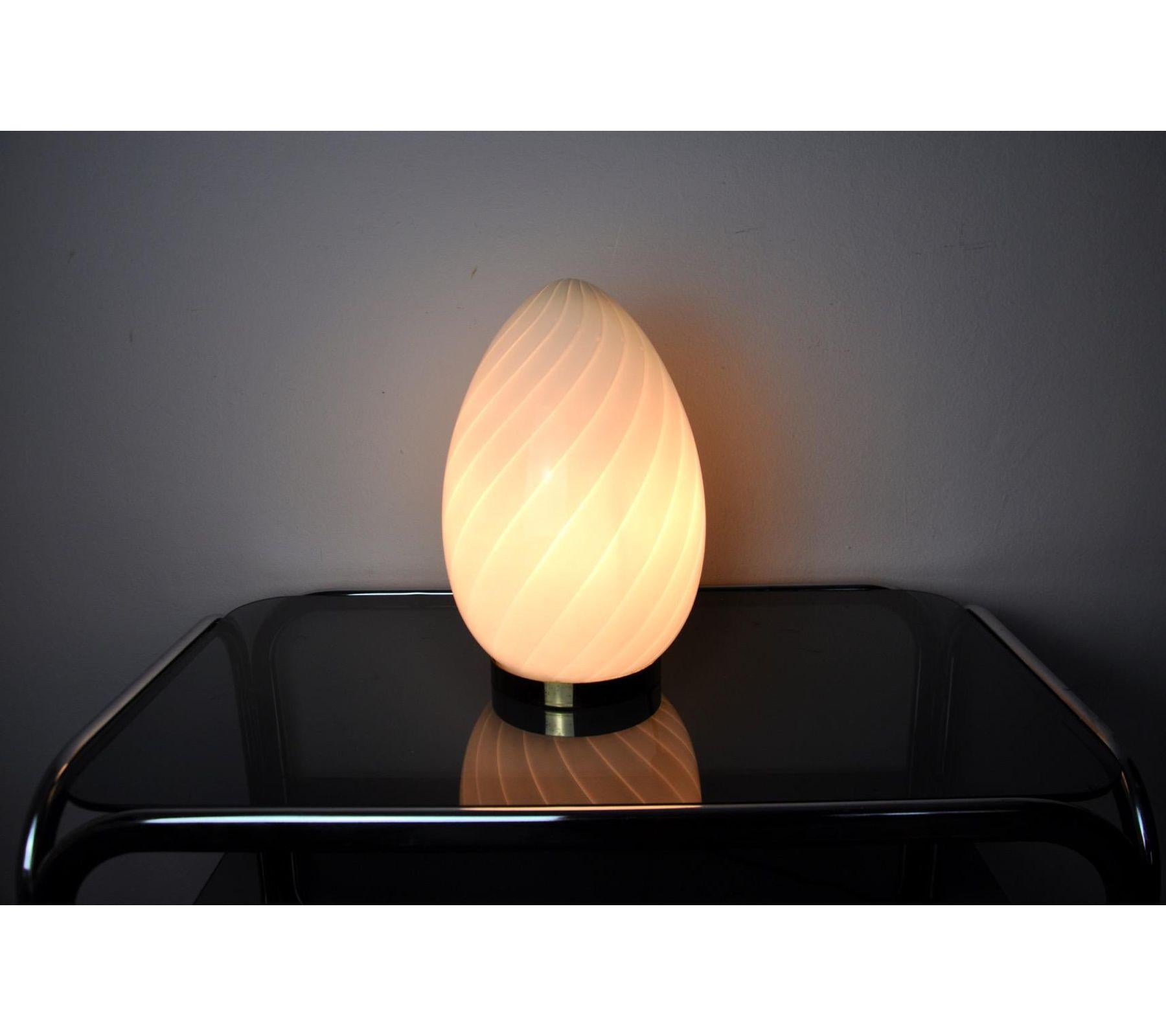 Spanish 1970s Blown Glass Egg Lamp, Spain For Sale