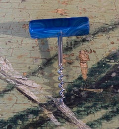 Sacacorchos de ágata azul de los años 70