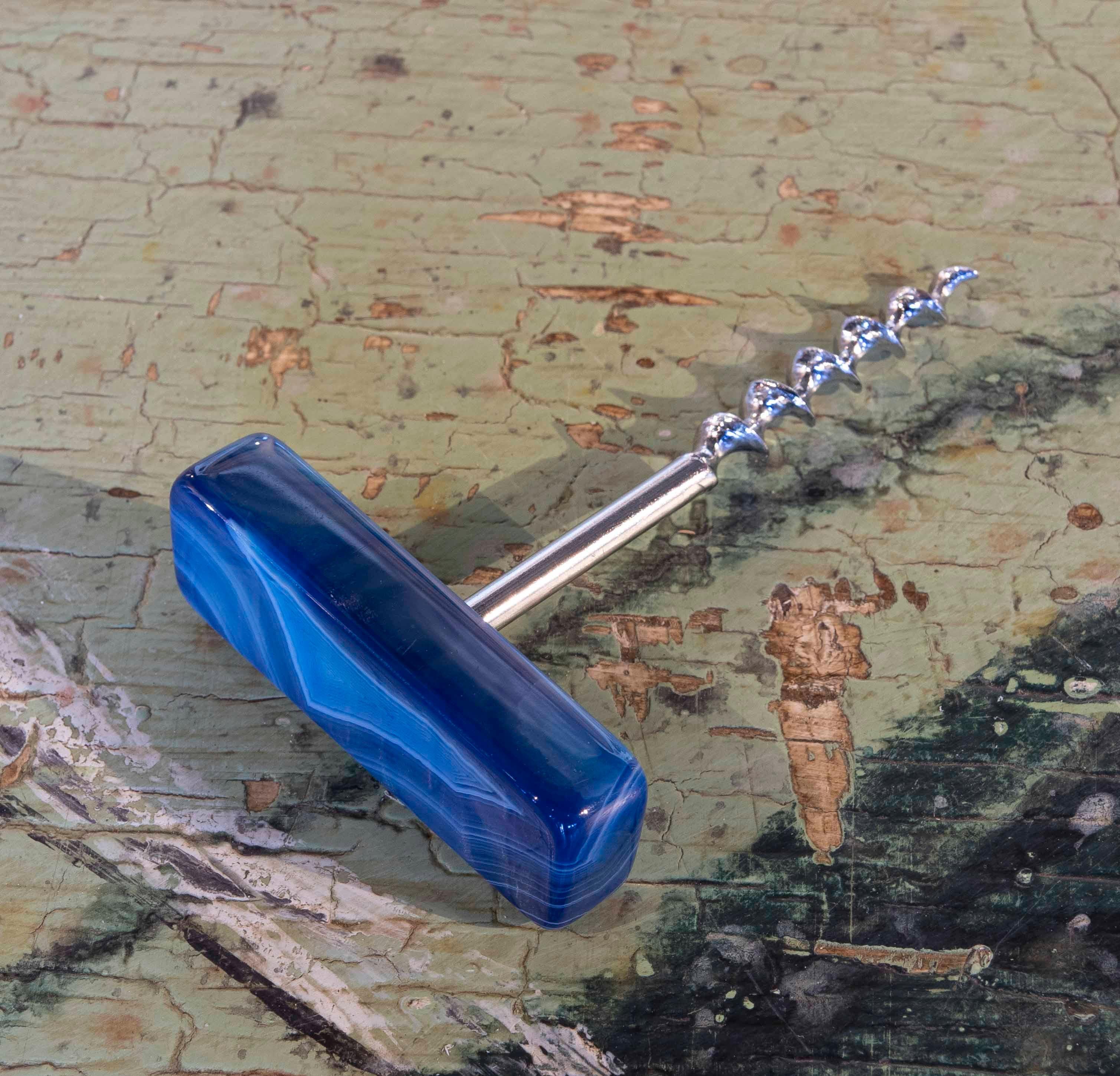 20th Century 1970s Blue Agate Corkscrew For Sale