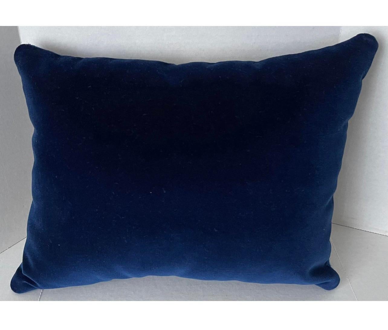 1970s Blue American Patriotic Eagle Needlepoint Custom Pillow 2
