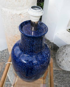 1970's Blue Colour Porcelain Table Lamp