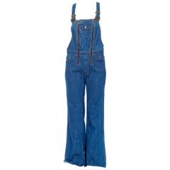 Vintage 1970S Blue Cotton Denim Jean Overalls