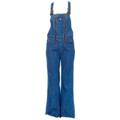 1970S Blue Cotton Denim Jean Overalls