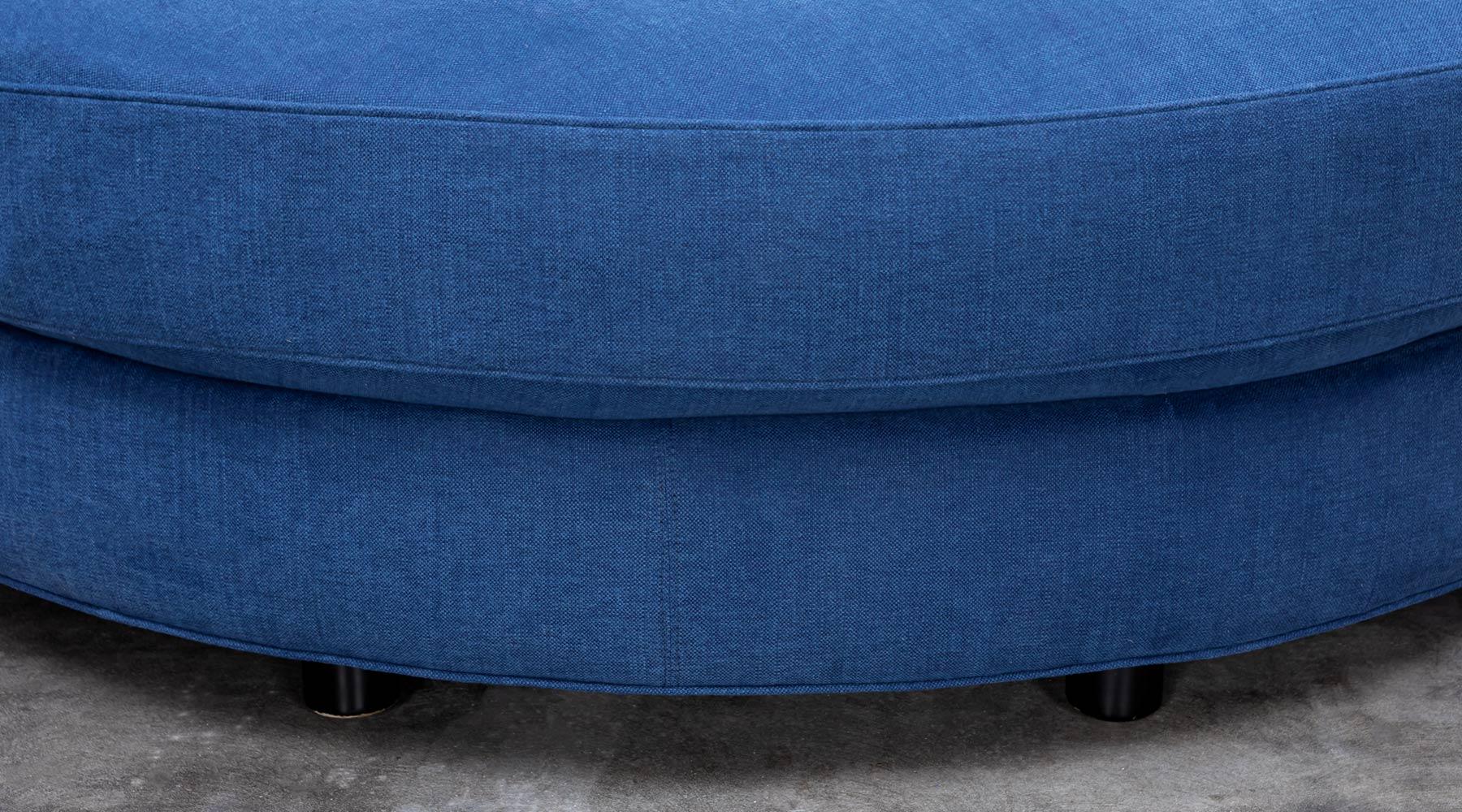 American 1970s Blue New Upholstery Ottoman by Milo Baughman