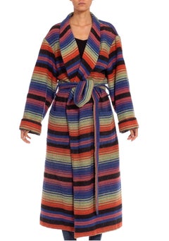 1970S Blue & Pink Multi Wool Blend Striped Cardigan