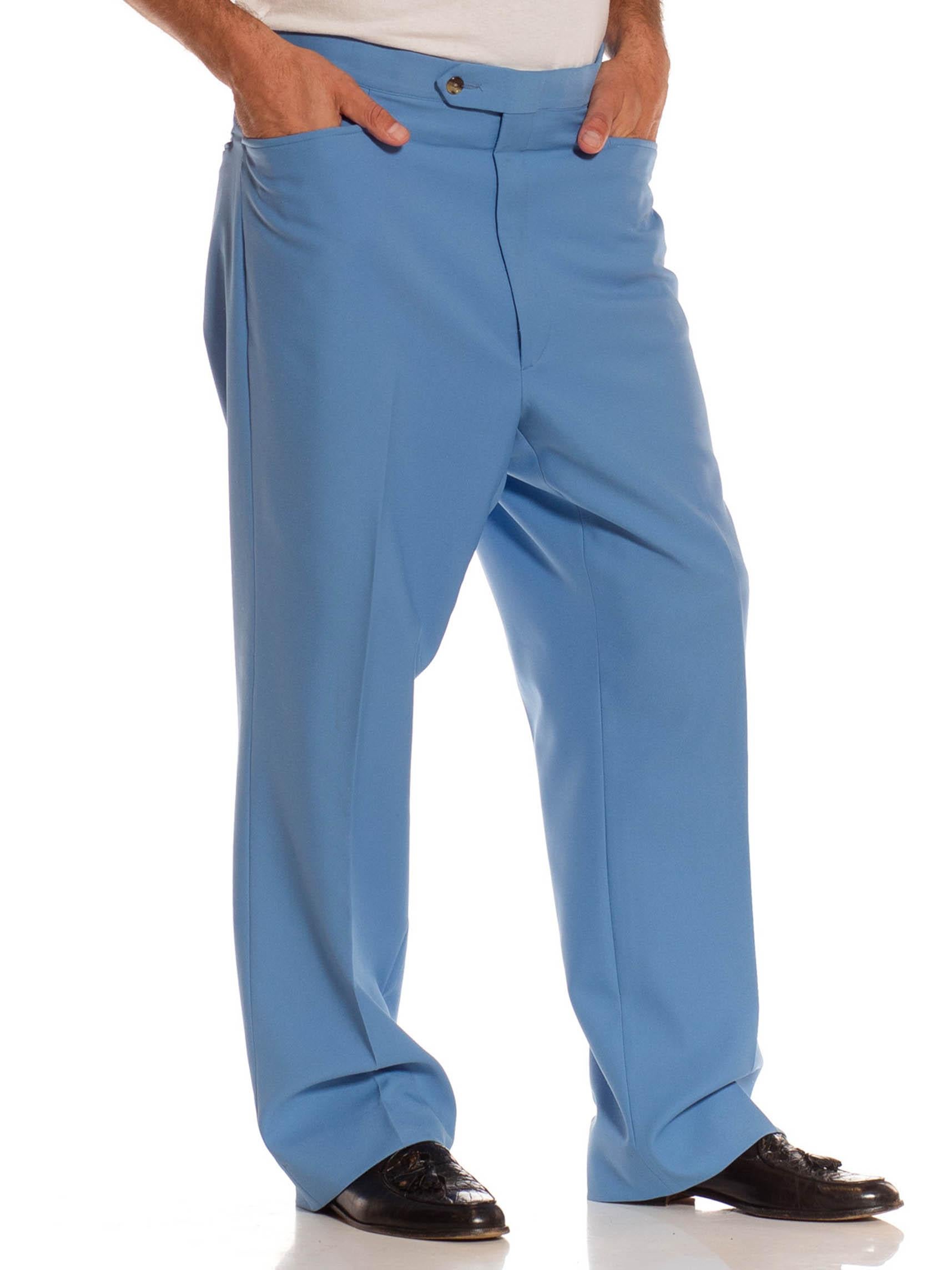 Pantalon en polyester bleu 1970S Pour hommes en vente