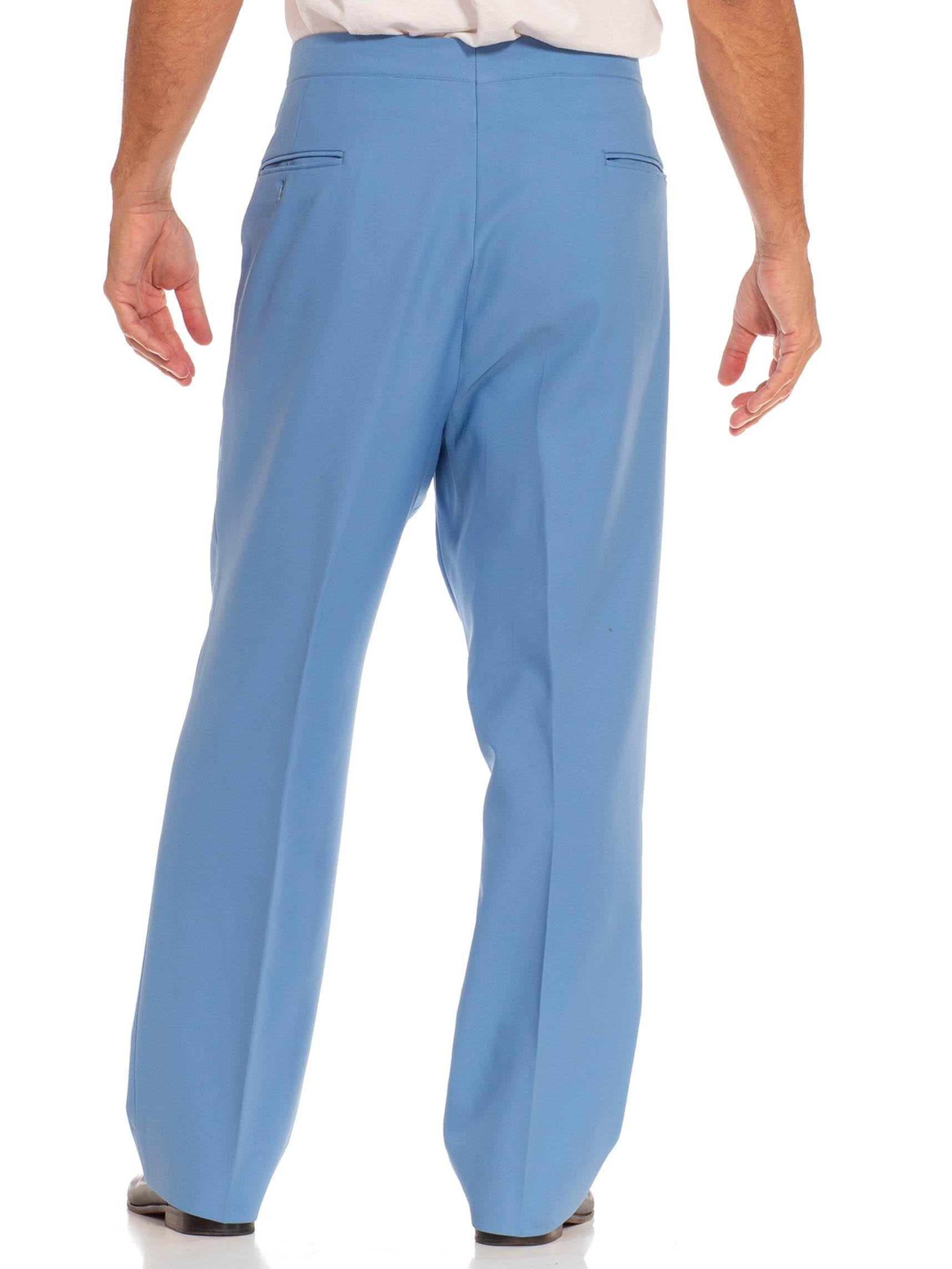 Pantalon en polyester bleu 1970S en vente 3