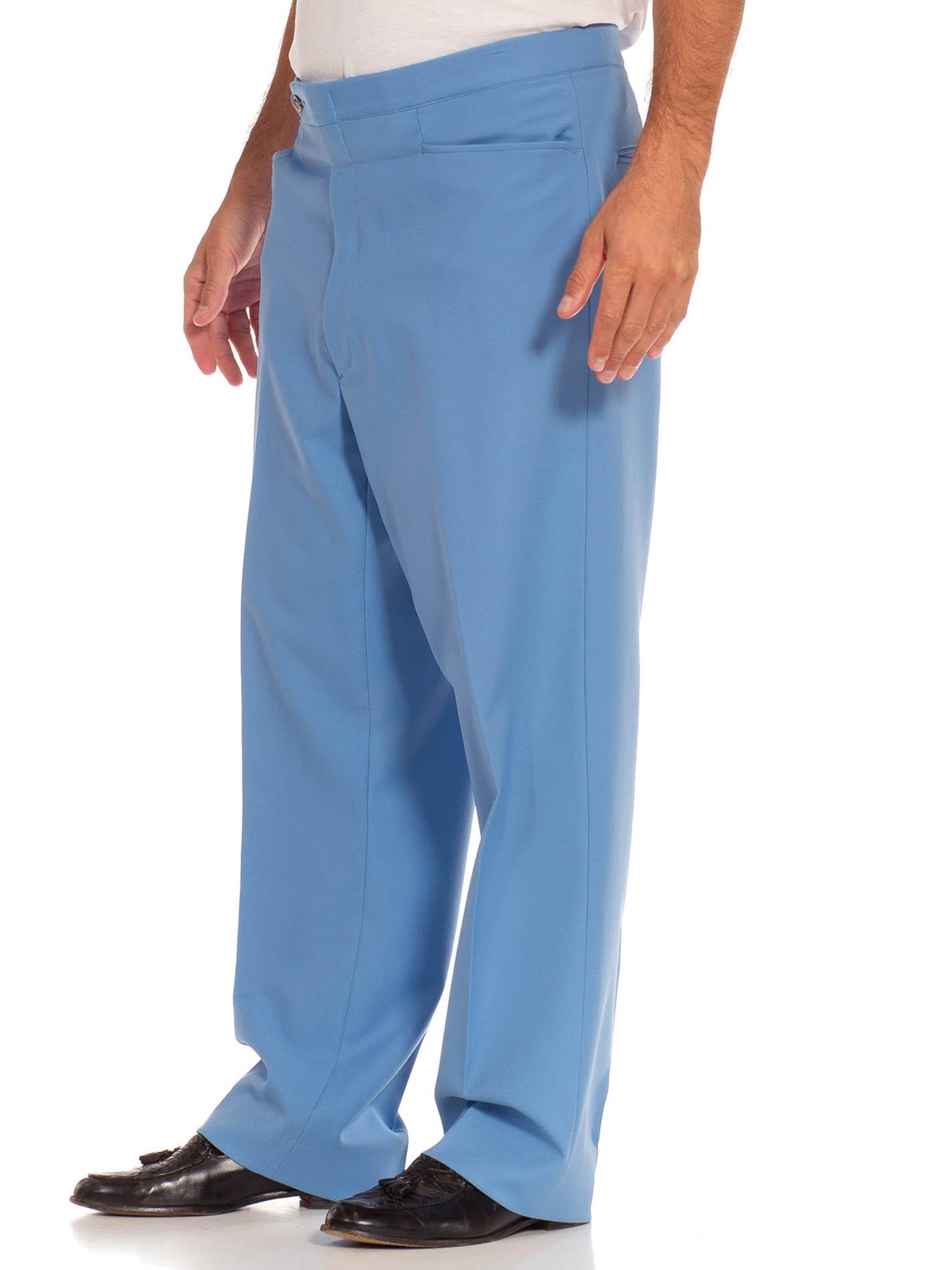 Pantalon en polyester bleu 1970S en vente 4
