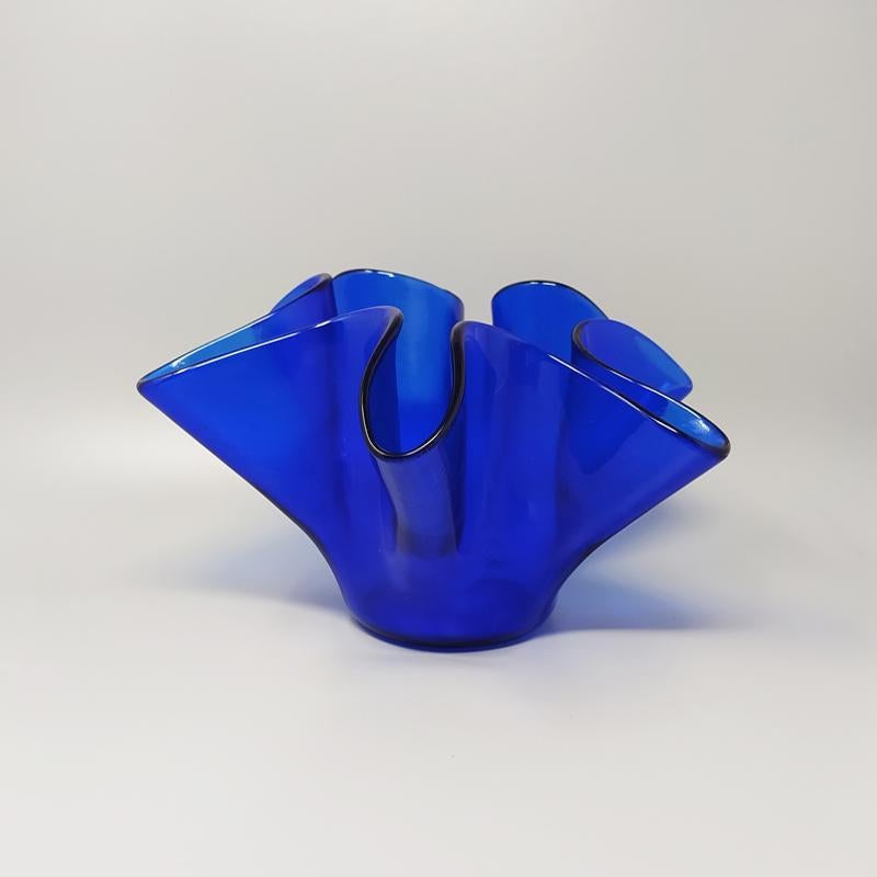 Mid-Century moderno Vaso blu anni '70 