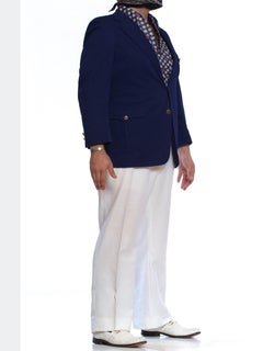 1970'S Blue & White Men's Disco Nautical Americana Ensemble With Shoes Sz 12, XL
