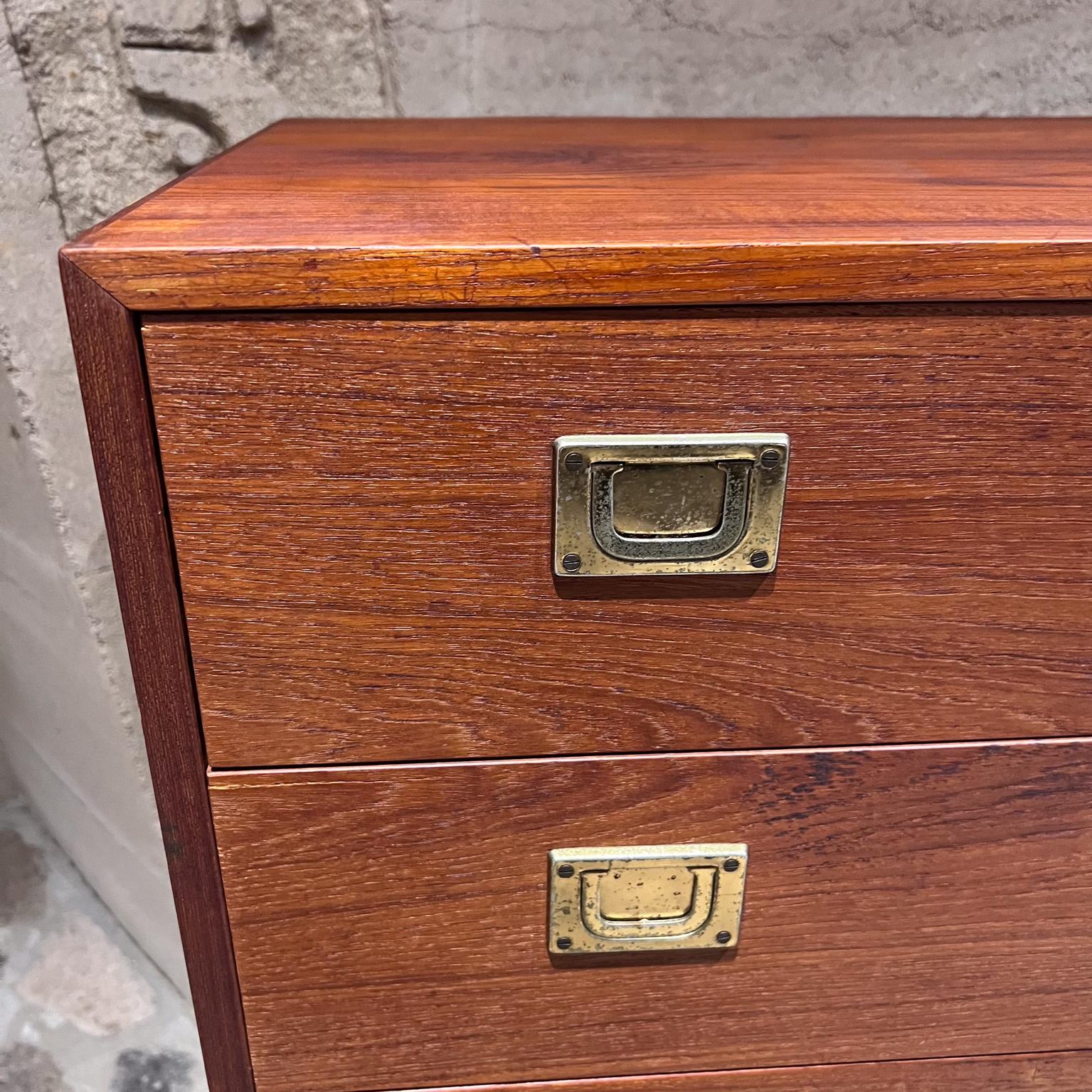 20th Century  1970s Bo-Danica La Jolla Teak Dresser Brass Pulls Denmark For Sale