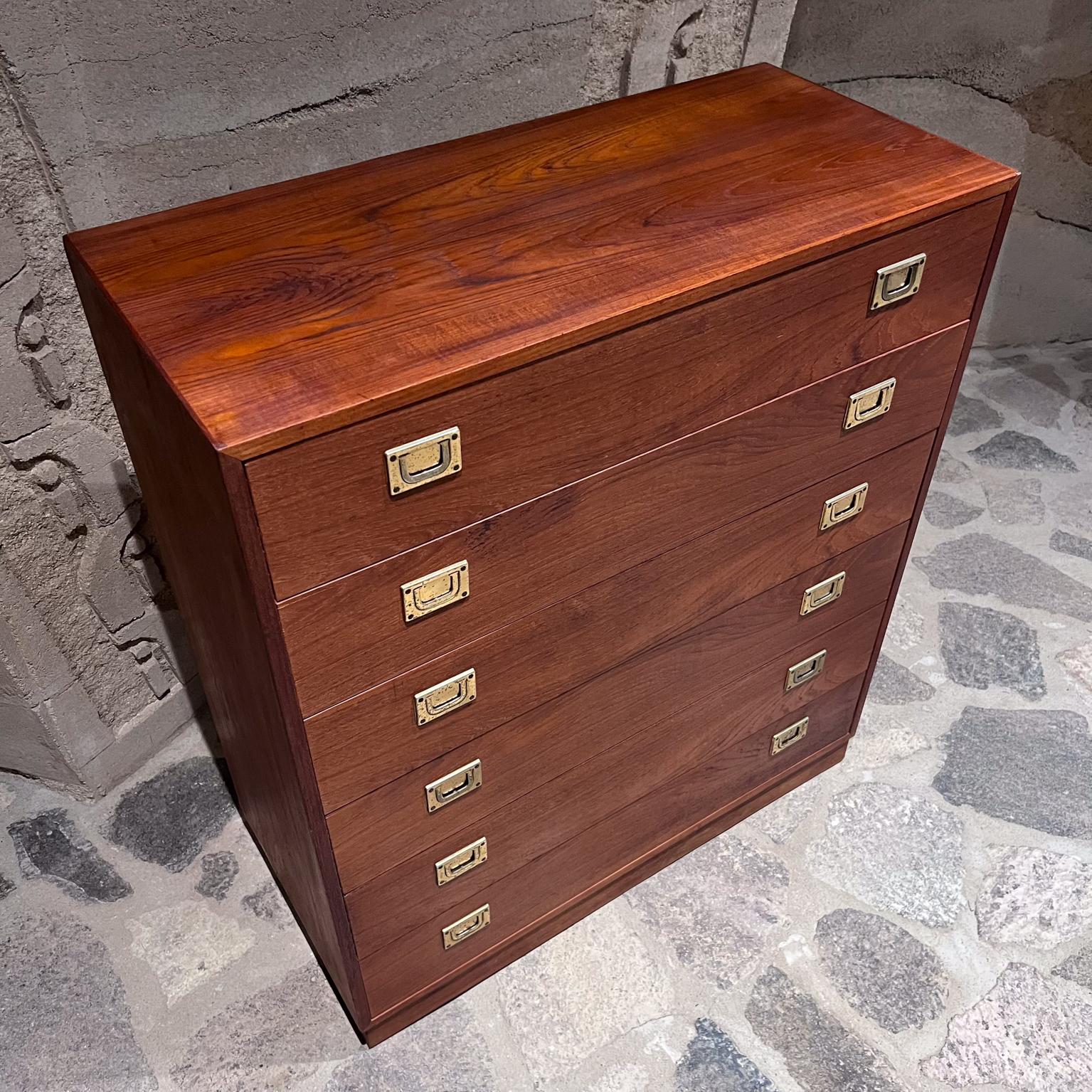  1970s Bo-Danica La Jolla Teak Dresser Brass Pulls Denmark For Sale 1