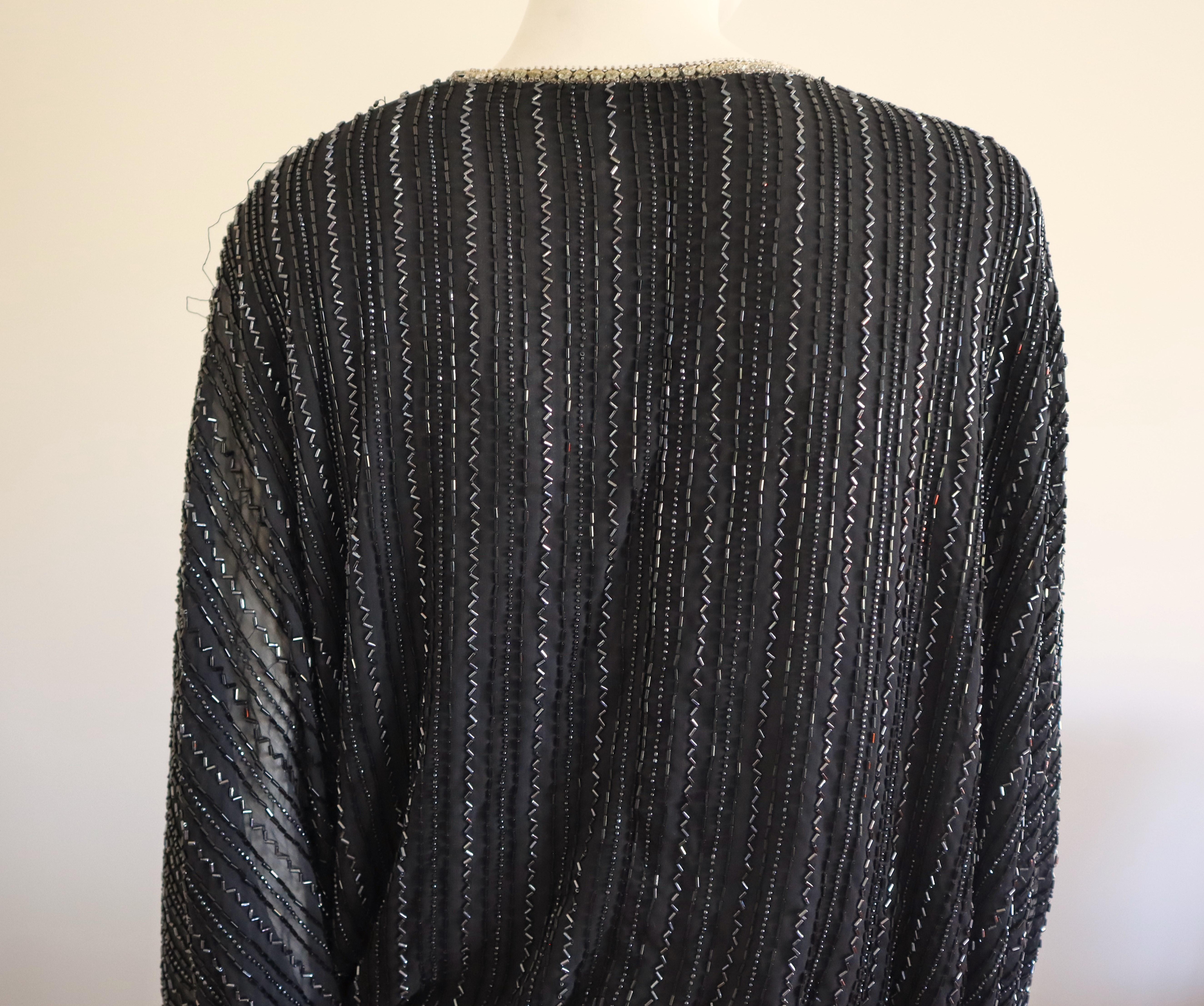 1970s BOB MACKIE Beaded Batwing Gown For Sale 7