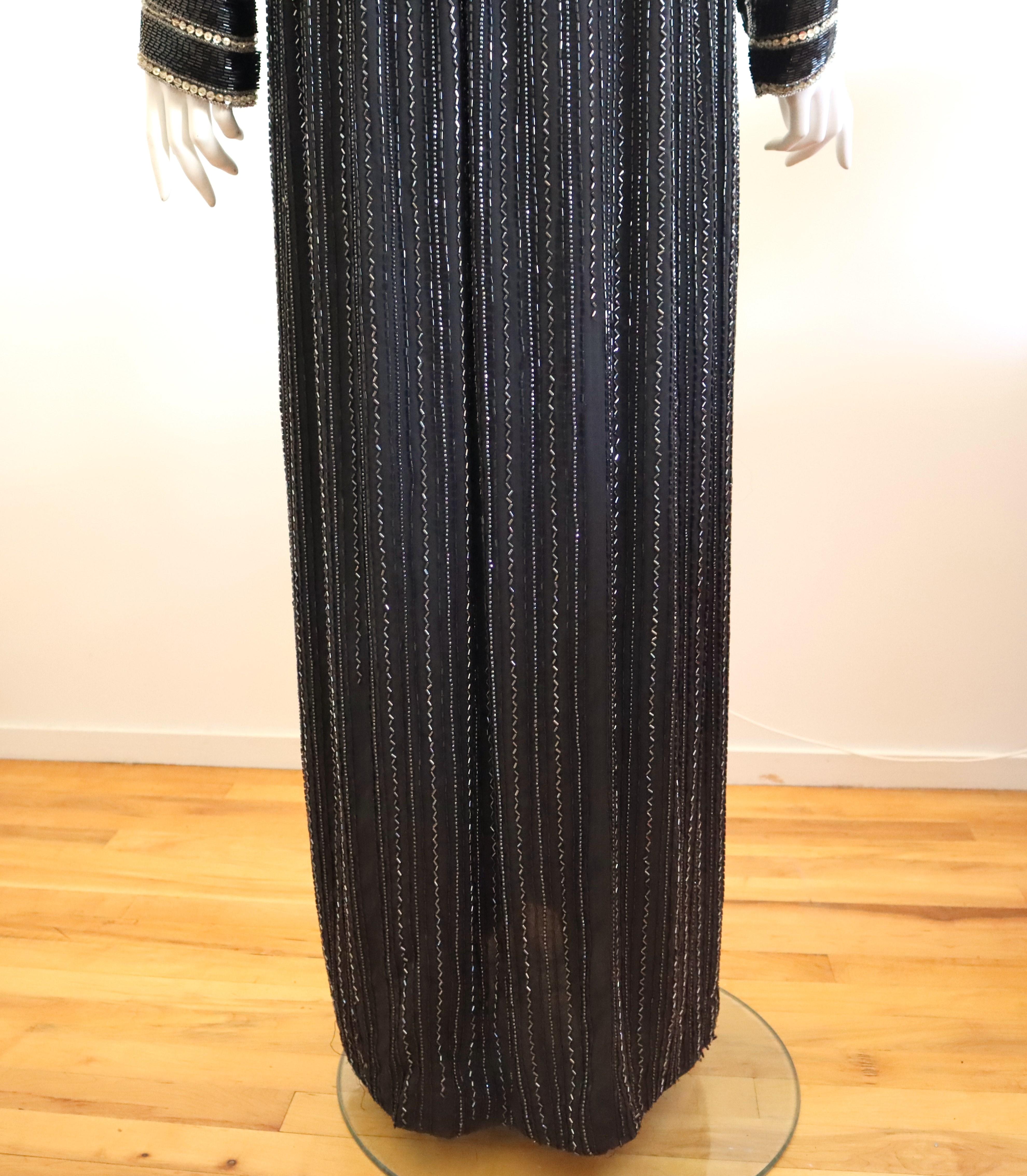 1970s BOB MACKIE Beaded Batwing Gown For Sale 8