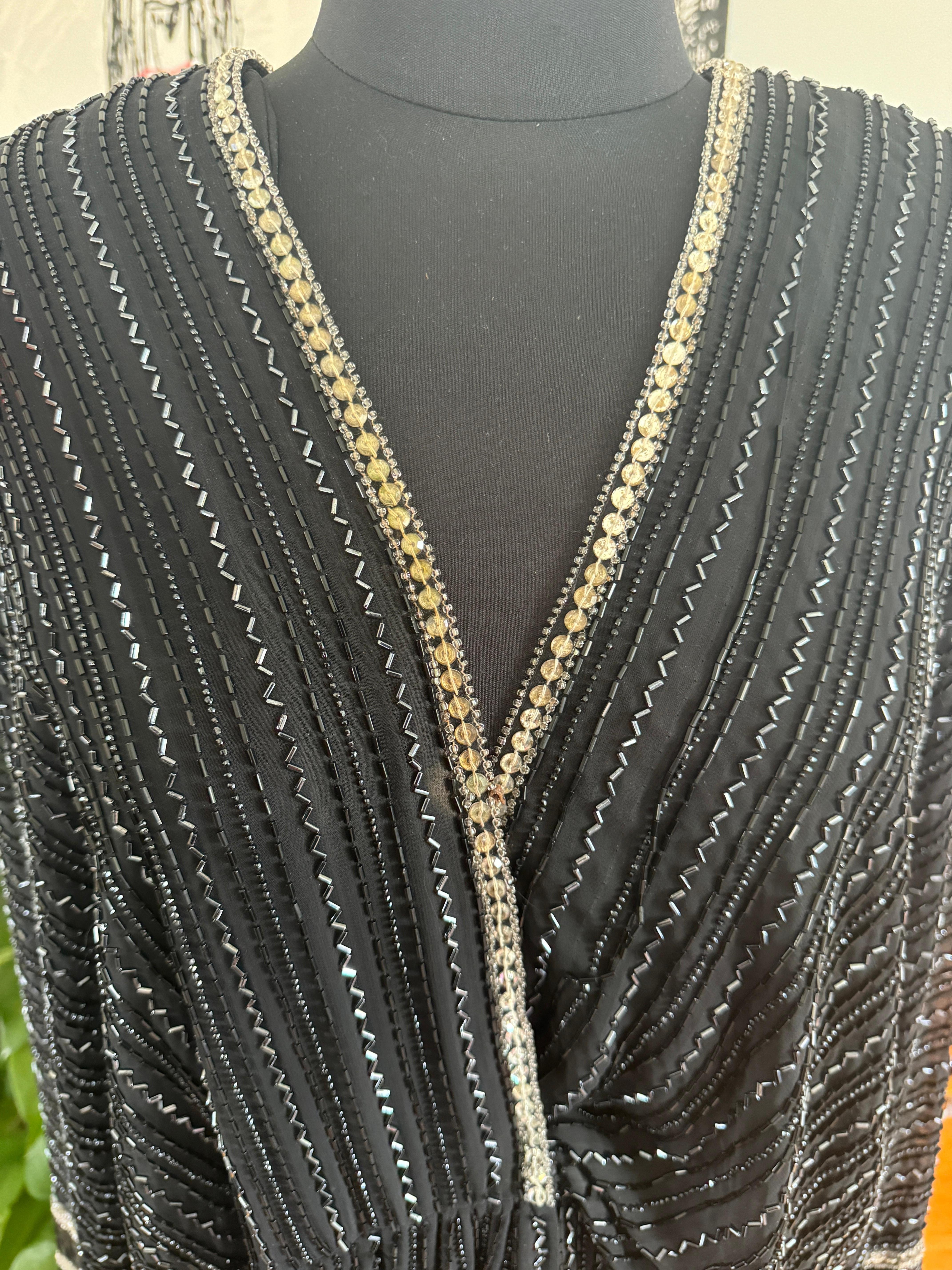BOB MACKIE Beaded Gown 1970's Dolman Sleeve For Sale 13