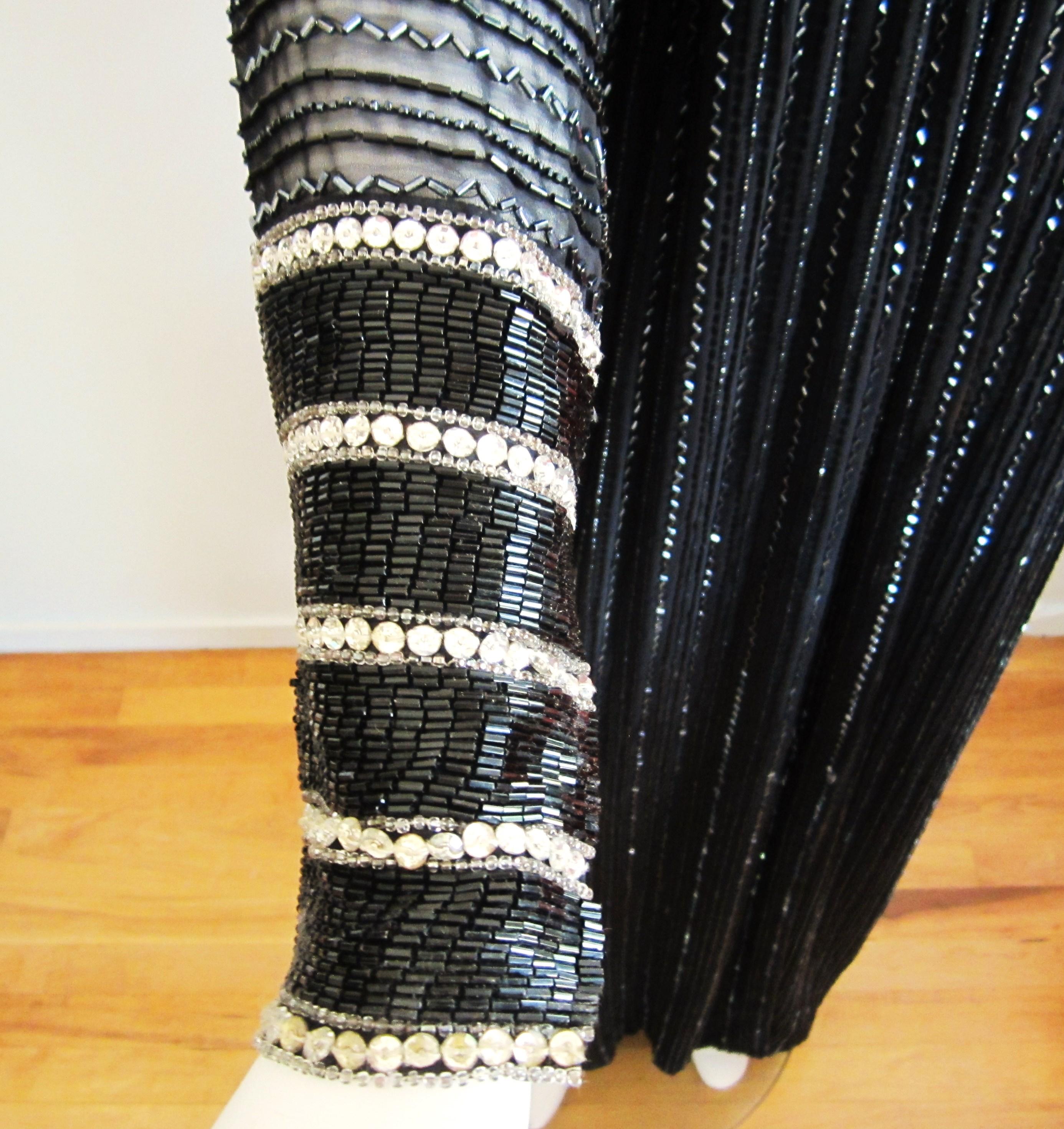 BOB MACKIE Beaded Gown 1970's Dolman Sleeve For Sale 4