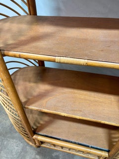 1970's Bohemian Bamboo and Rattan Bookcase