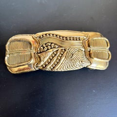 1970s Bohemian Brass Belt Buckle in the style of Pal Kepenyes