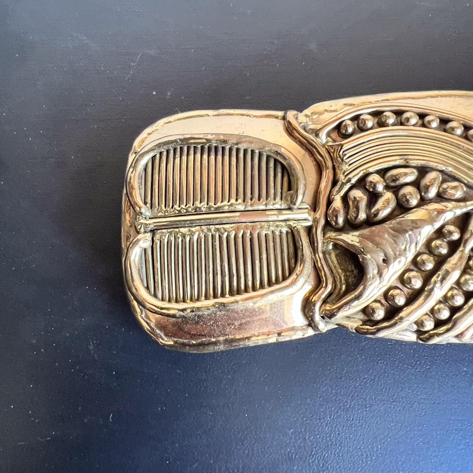Mid-Century Modern 1970s Bohemian Brass Belt Buckle in the style of Pal Kepenyes For Sale