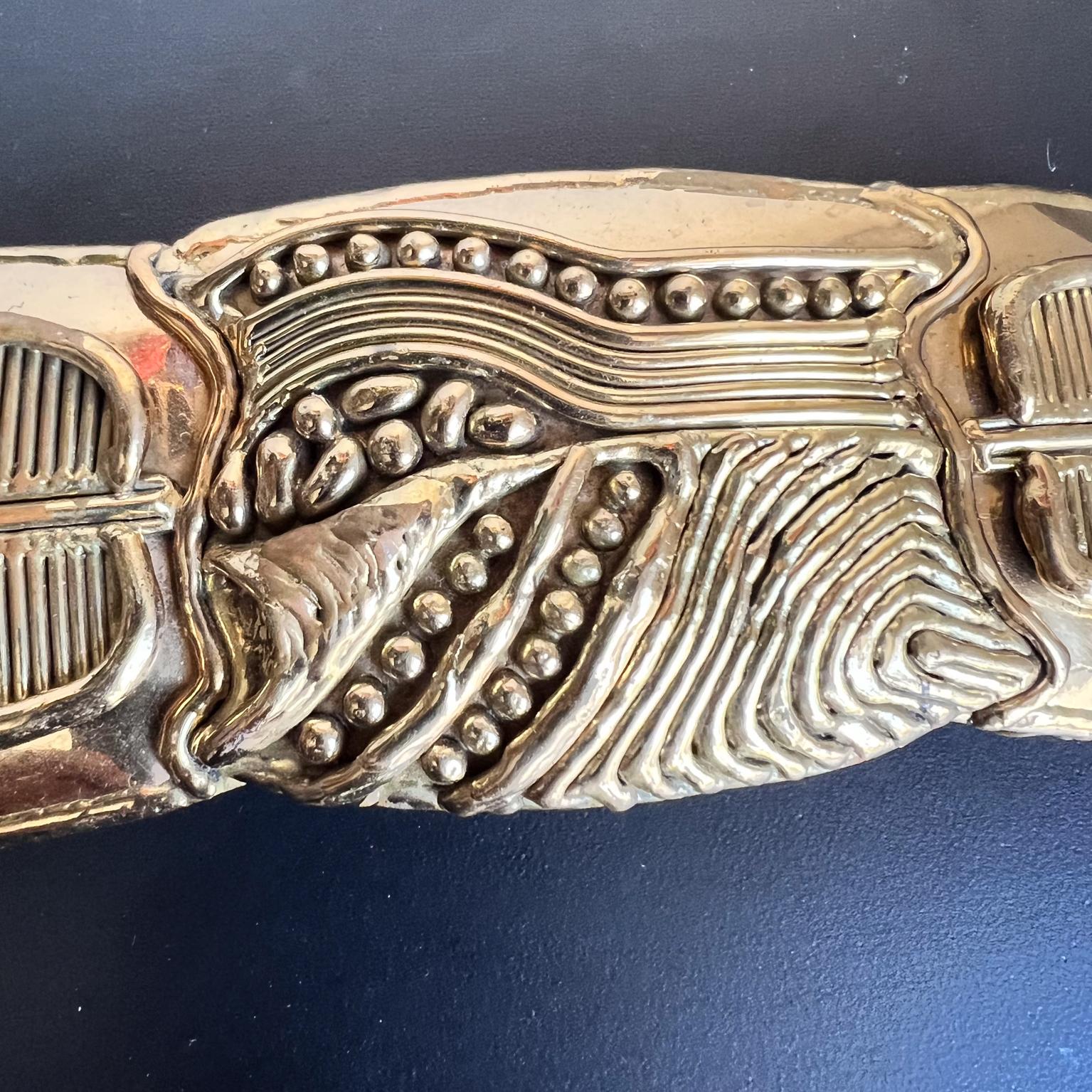 1970s Bohemian Brass Belt Buckle in the style of Pal Kepenyes In Good Condition For Sale In Chula Vista, CA