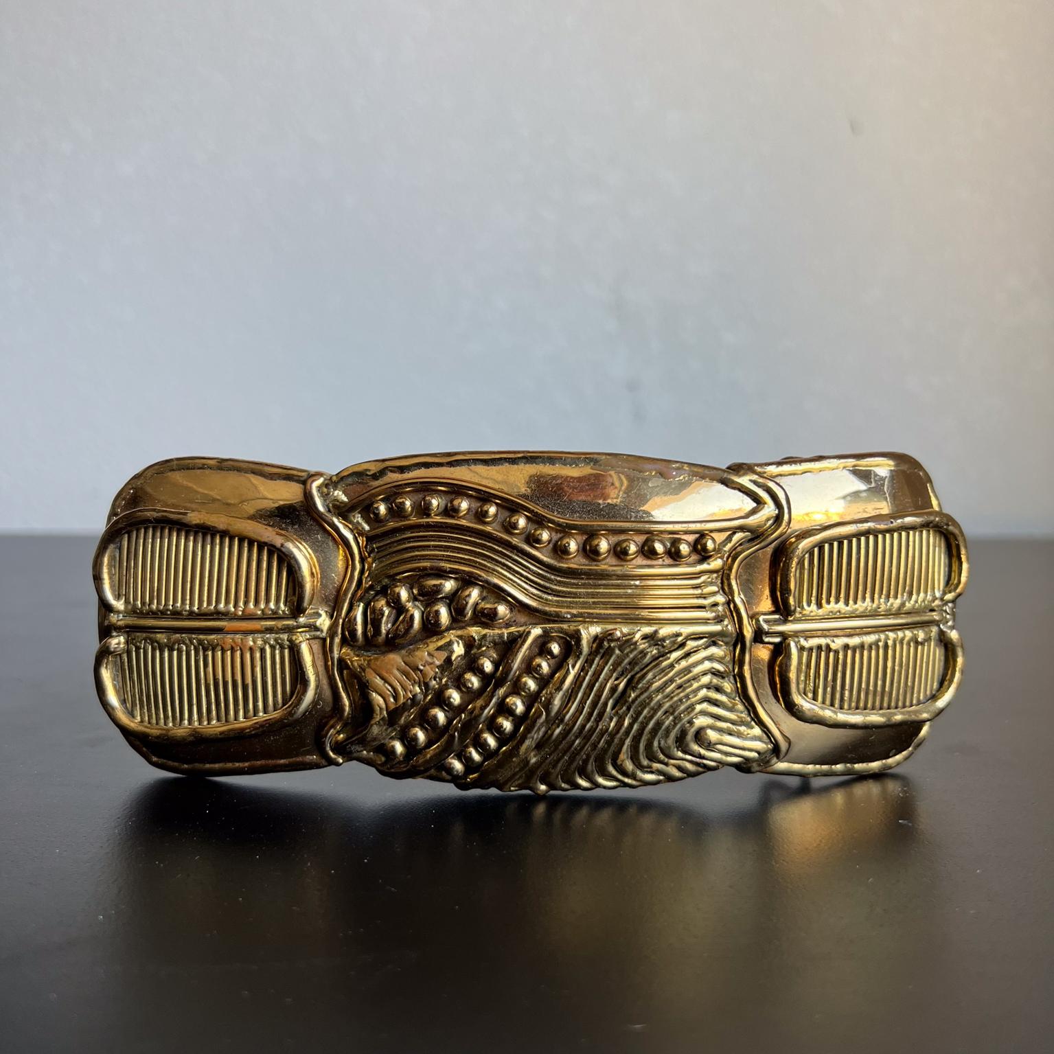 1970s Bohemian Brass Belt Buckle in the style of Pal Kepenyes For Sale 3