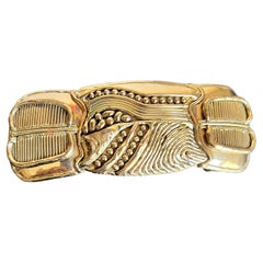 Vintage 1970s Bohemian Brass Belt Buckle in the style of Pal Kepenyes