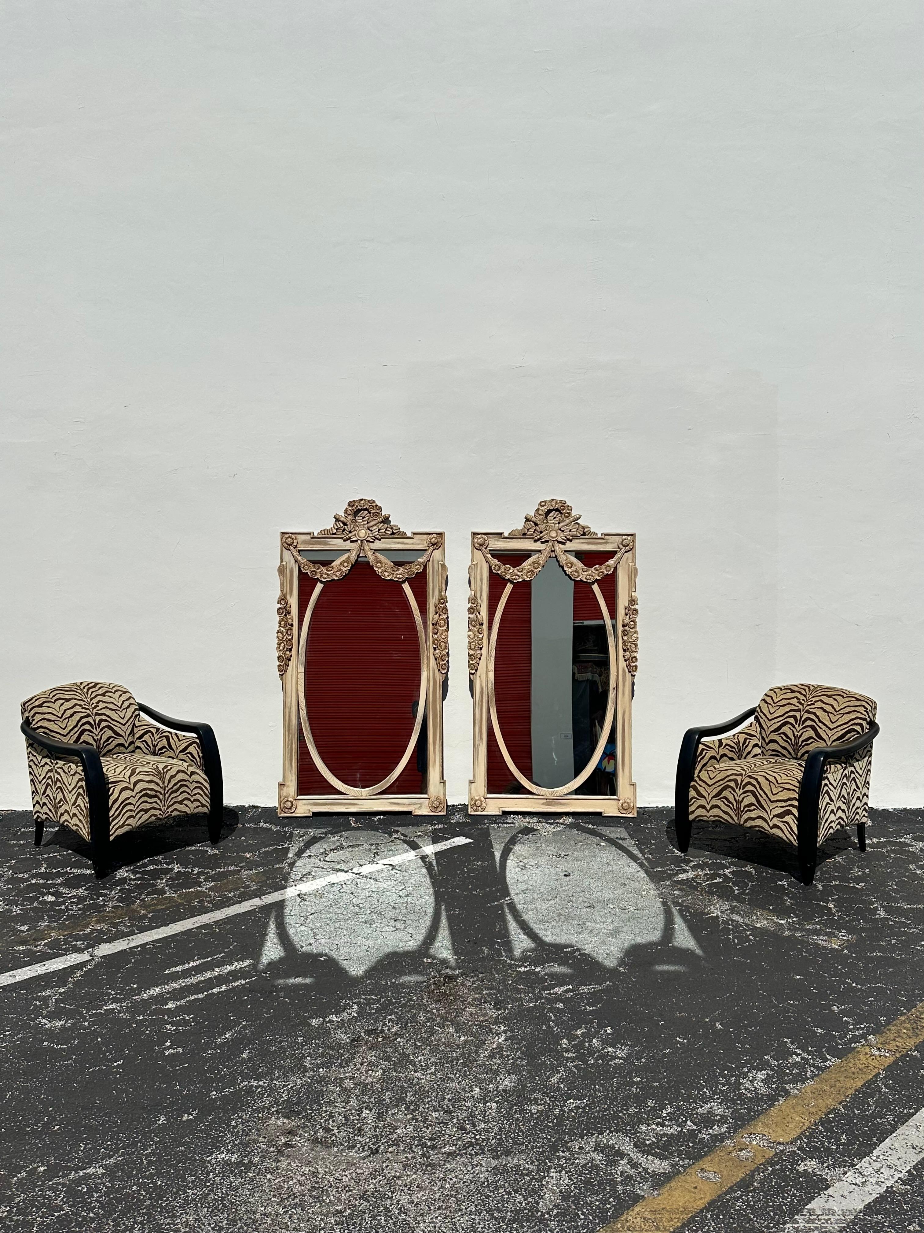 Miroirs rustiques ovales à fleurs en bois de récupération de style Boho français des années 1970, lot de 2 en vente 7