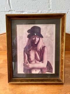 1970s Bohemian Glamour Portrait Photograph in Gilt Frame, Vintage Studio Nude