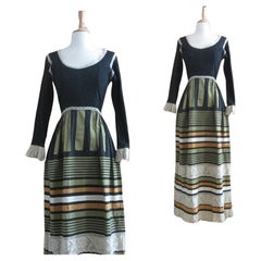 Georgia Charuhas Bohemian Mexican Maxi Dress, Circa 1970s
