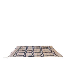 1970s Bohemian Moroccan Flatweave Kilim Runner or Rug with Textured Design