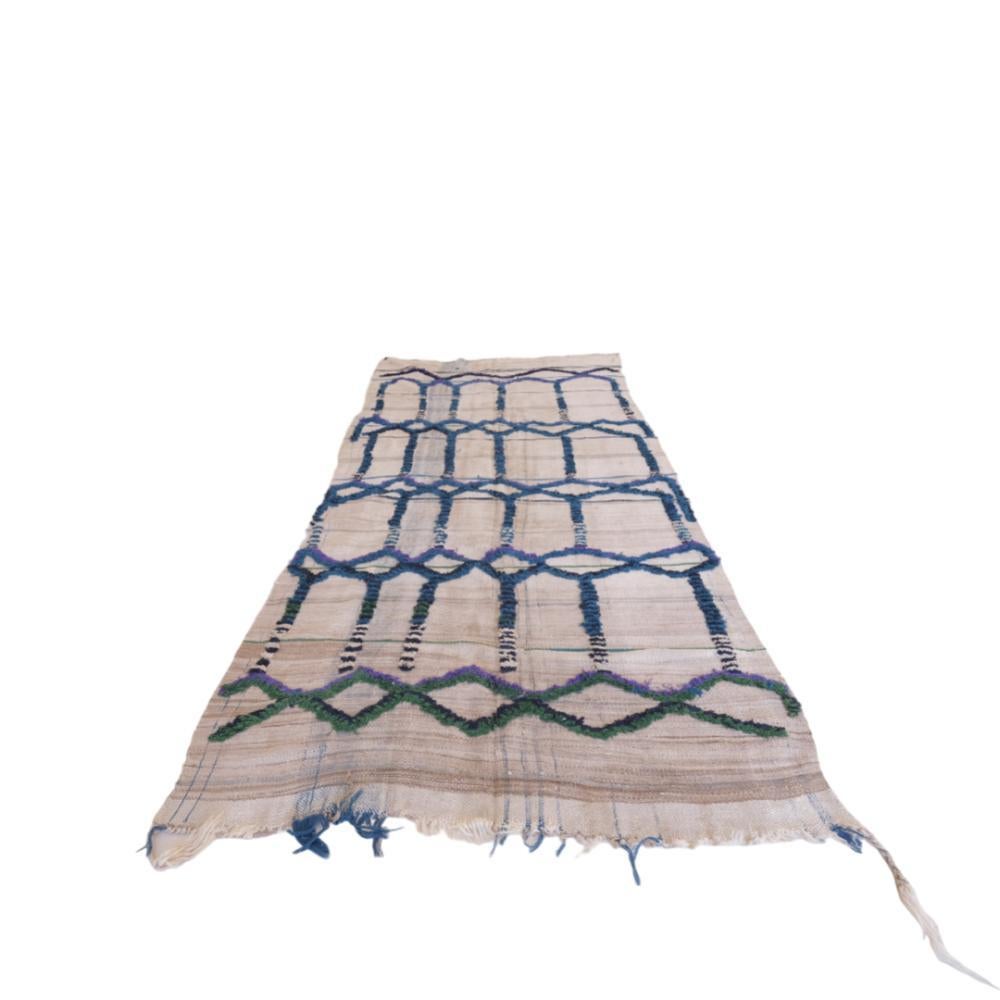 1970er Jahre Böhmisch Marokkanisch Flachgewebe Kilim Läufer oder Teppich mit strukturiertem Design (Gewebt) im Angebot