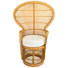 1970s Boho Chic Rattan Peacock Chair