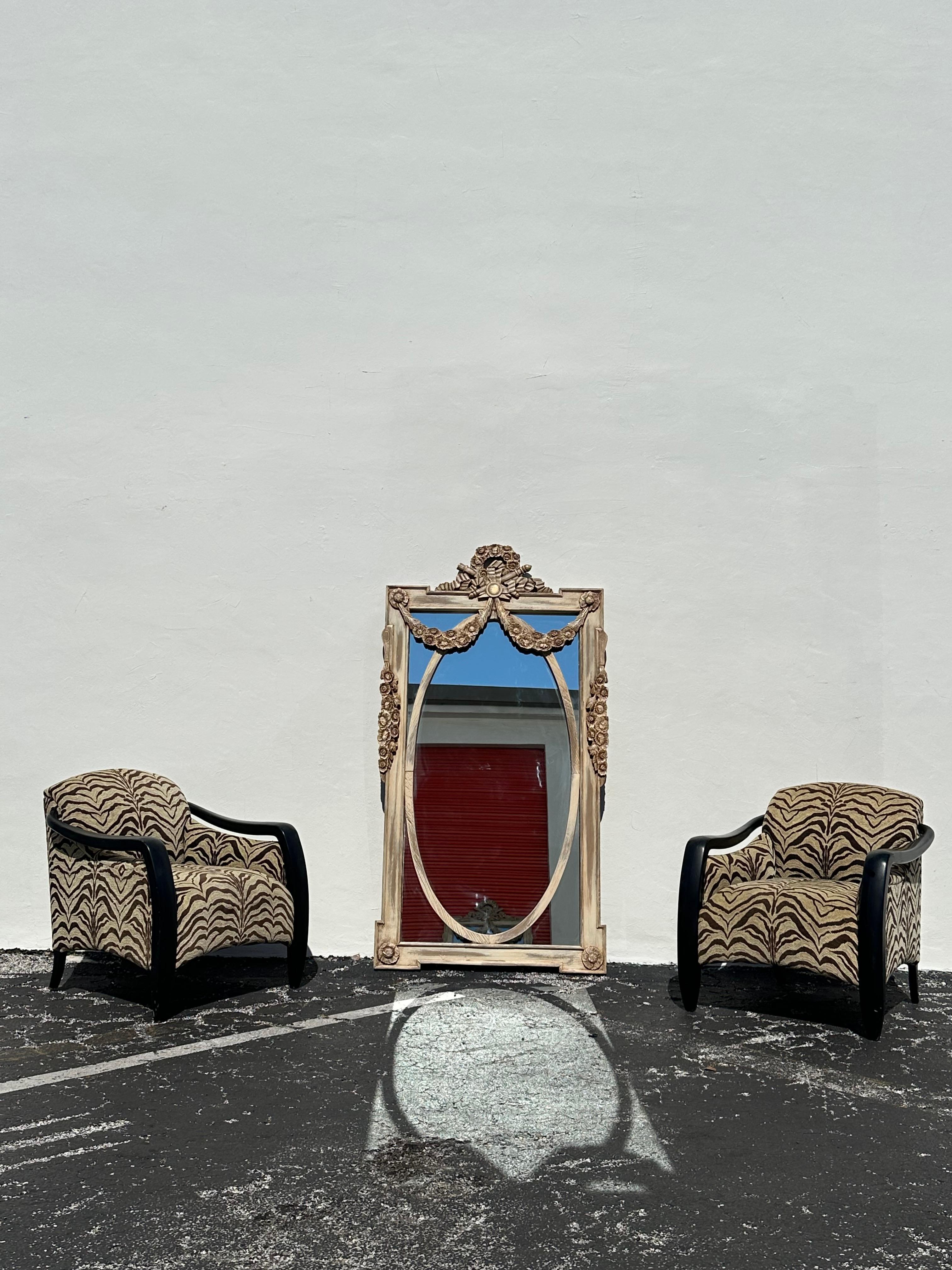 Miroirs rustiques ovales à fleurs en bois de récupération de style Boho français des années 1970, lot de 2 en vente 8