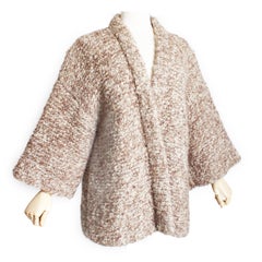 1970s Bonnie Cashin “The Knittery” Hand-Knit Noh Cardigan Jacket Kimono Sleeves