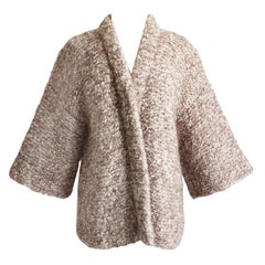 1970s Bonnie Cashin “The Knittery” Hand-Knit Noh Cardigan Jacket Kimono Sleeves