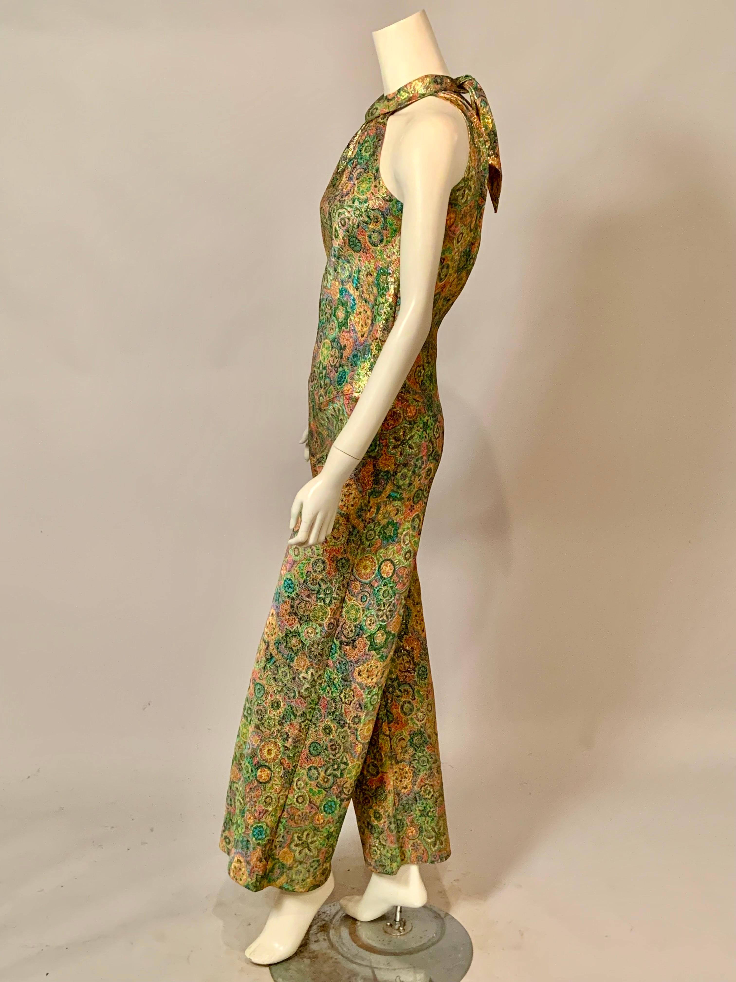 1970’s Bonwit Teller Gold Lame Evening Jumpsuit  2