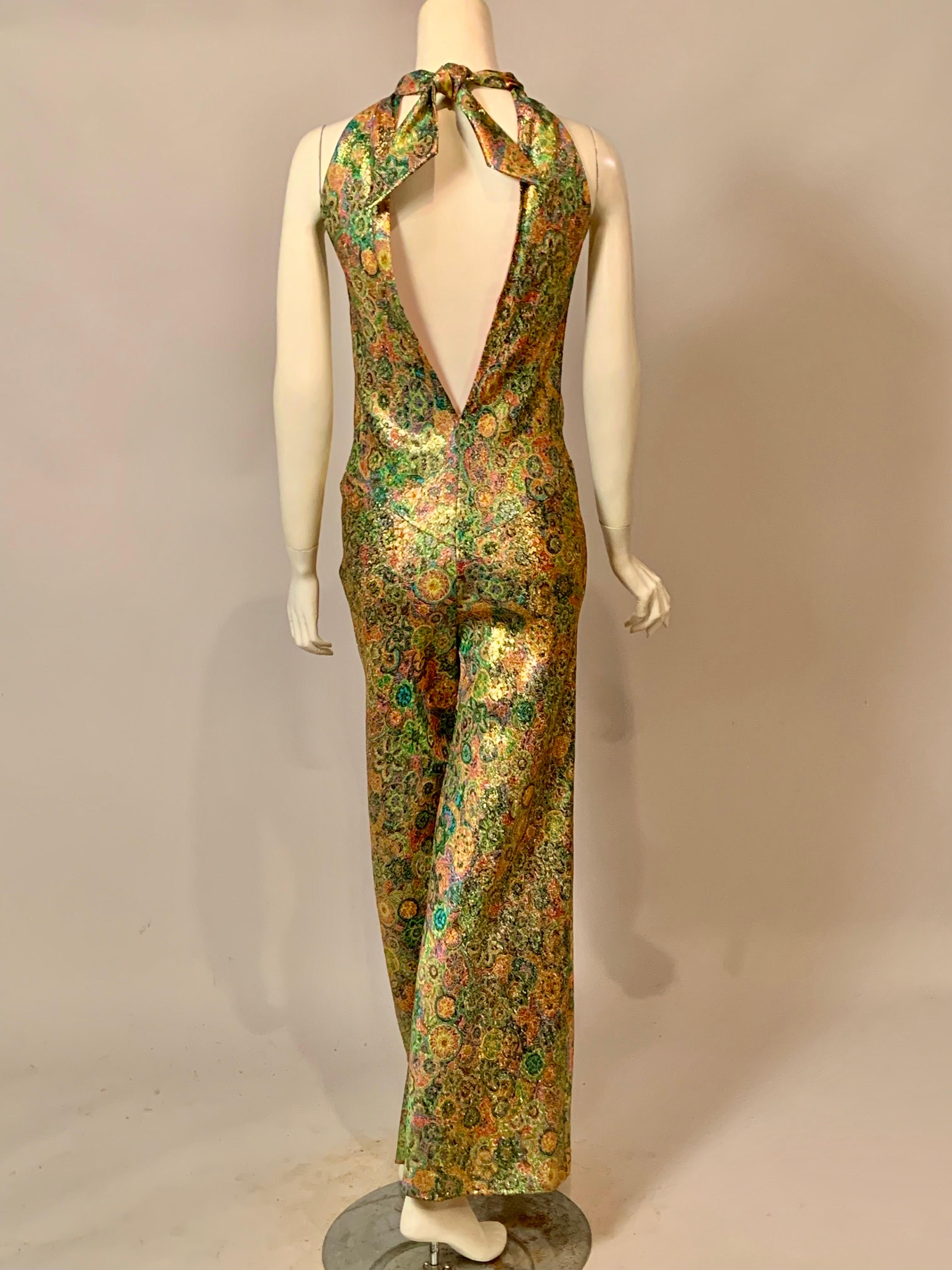 1970’s Bonwit Teller Gold Lame Evening Jumpsuit 3