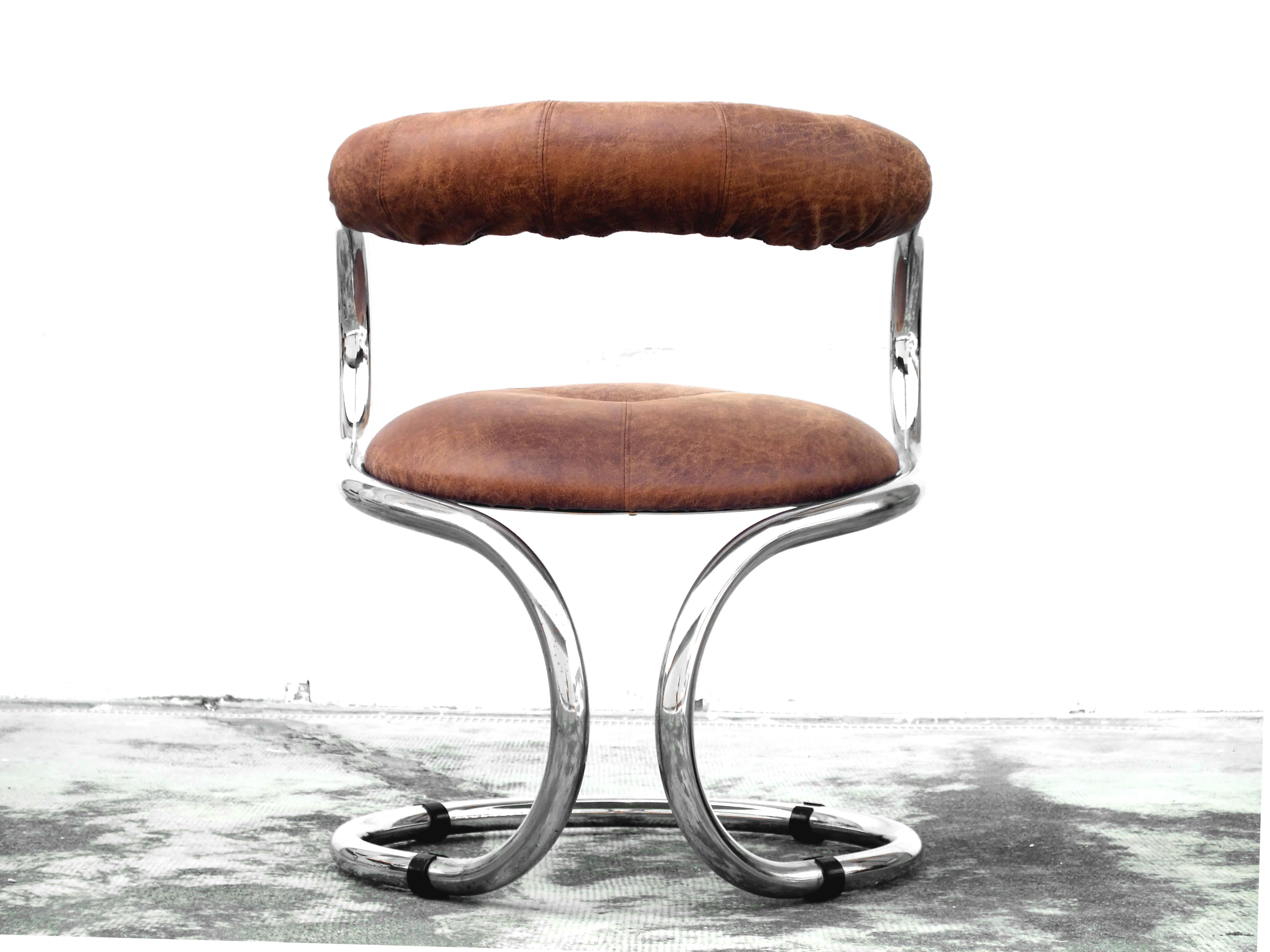 1970s Bonzanini Rudy Design for Tecnosalotto Mantova Italy Chairs, Set of 4 For Sale 1